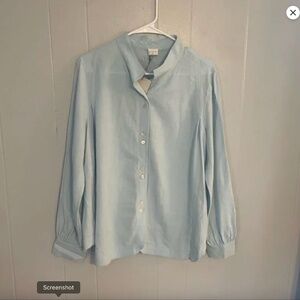 FUNNEL-NECK BLOUSE LENZING™ ECOVERO™ viscose & linen